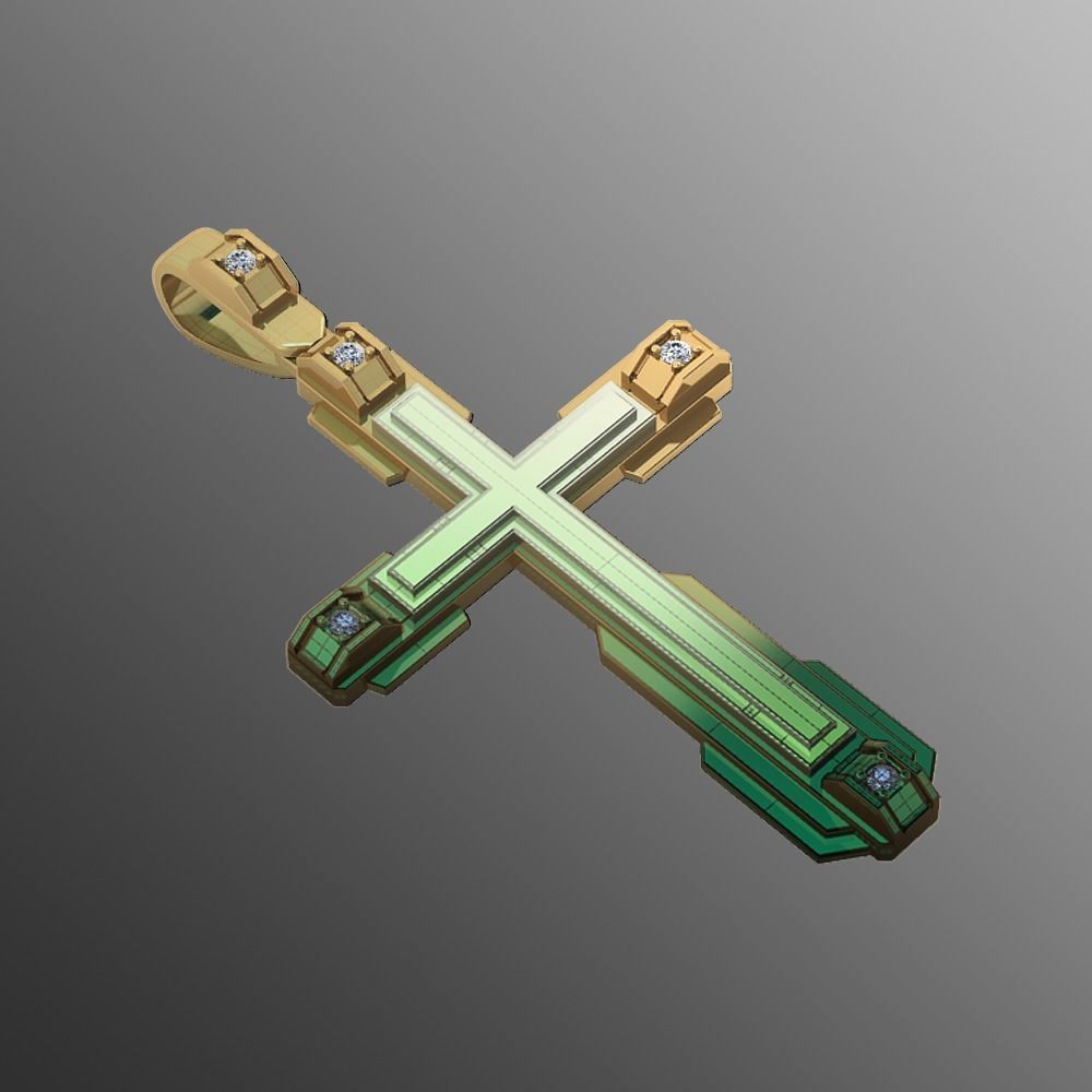 Pendant cross akr1 3D print model_1