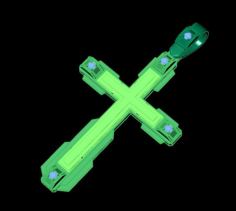 Pendant cross akr1 3D print model_12
