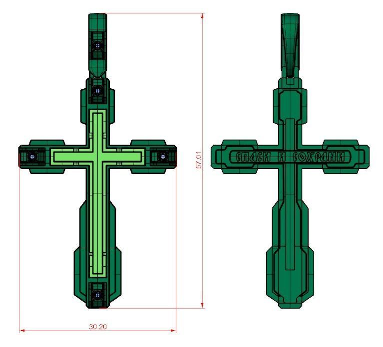 Pendant cross akr1 3D print model_6