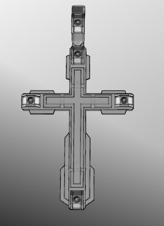 Pendant cross akr1 3D print model_14