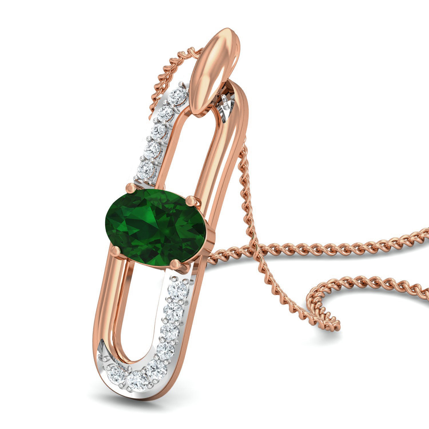 Women paper clip ring earrings pendant 3dm stl render detail 3D print model_4