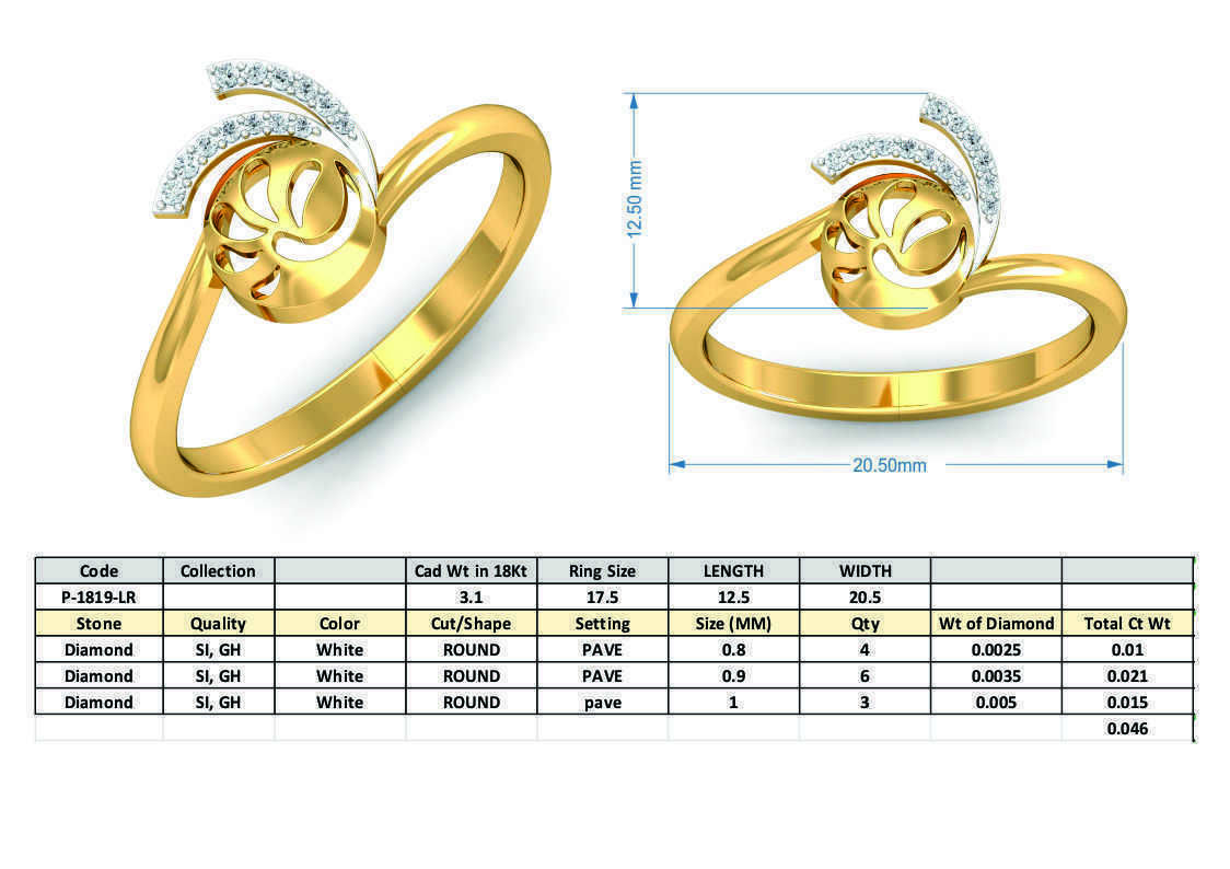 Women ring earrings pendant 3dm stl render detail 3D print model_11