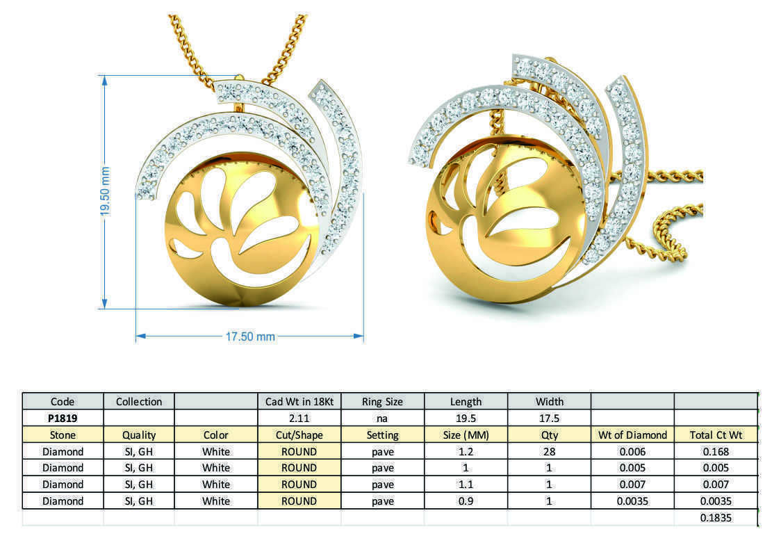 Women ring earrings pendant 3dm stl render detail 3D print model_5