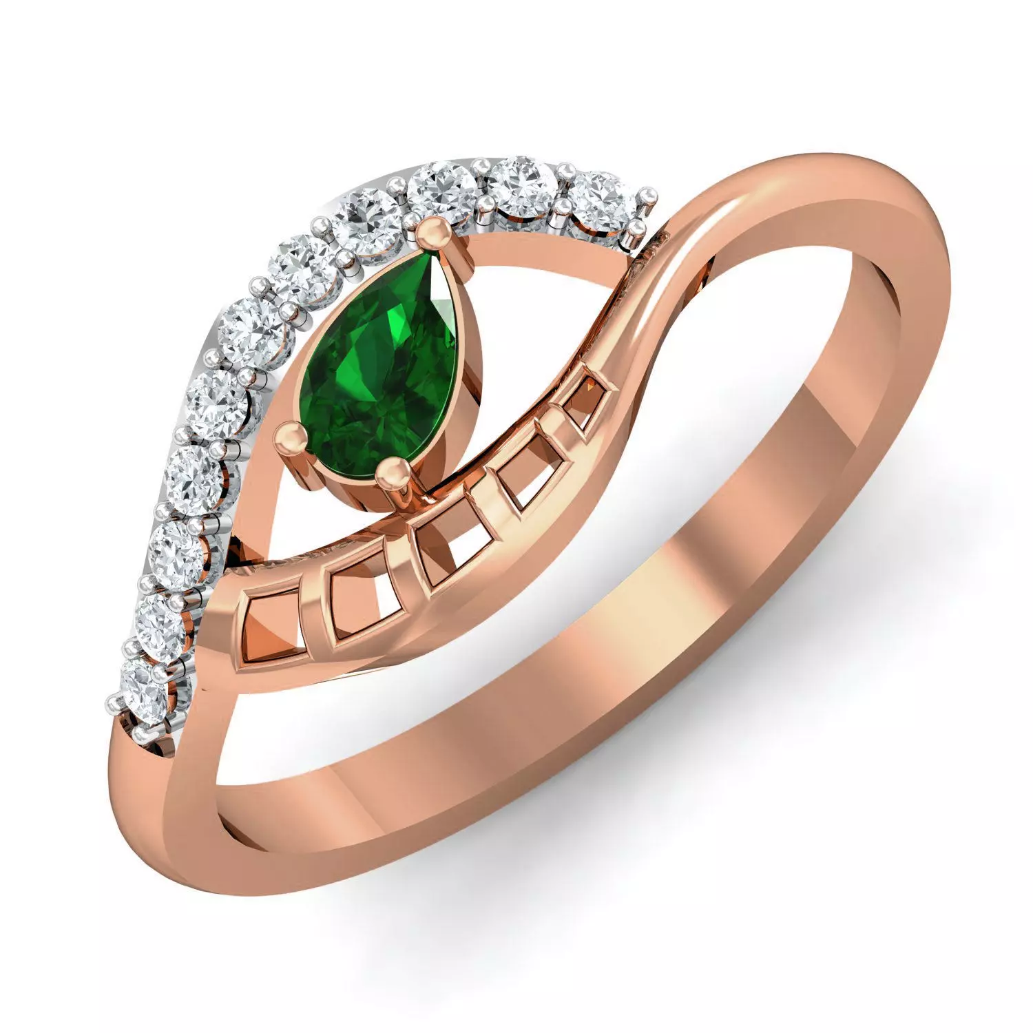 Women ring earrings pendant 3dm stl render detail 3D print model_0