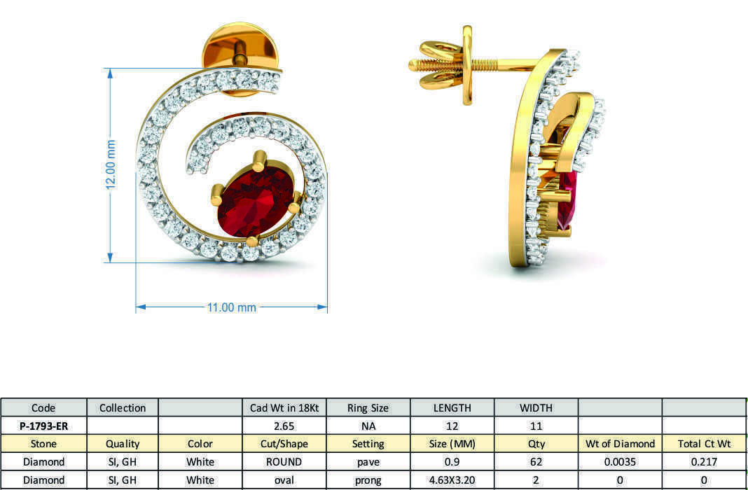 Women ring earrings pendant 3dm stl render detail 3D print model_8