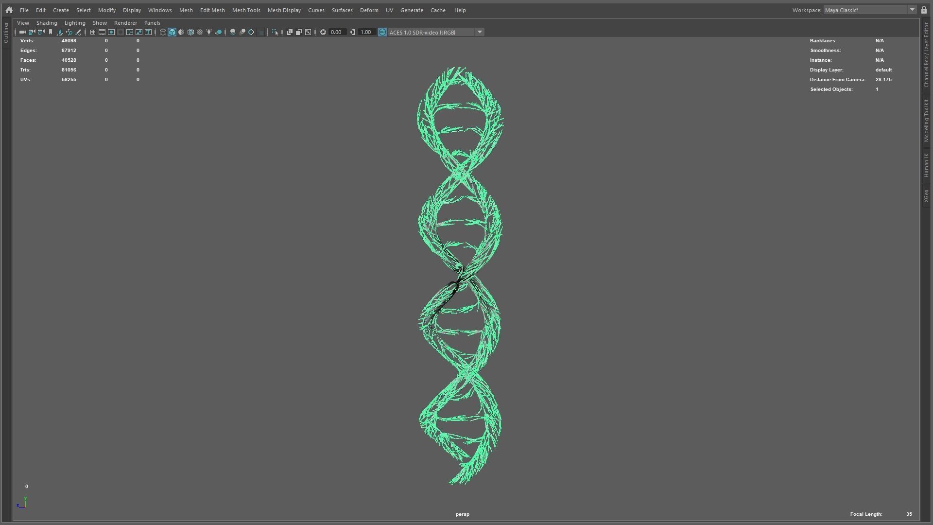 Human DNA made out of lines Unrolling growing animation 3D model_11