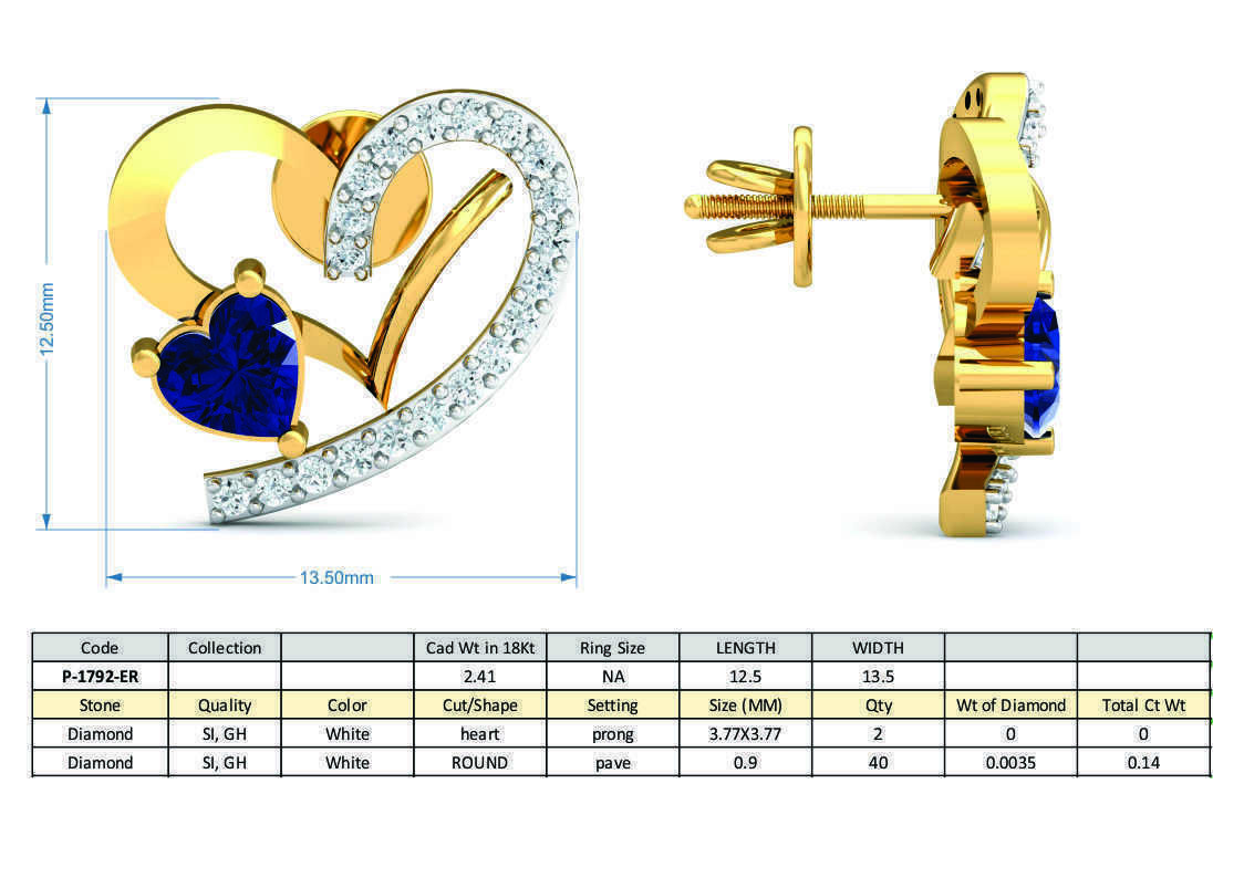 Women ring earrings pendant 3dm stl render detail 3D print model_8
