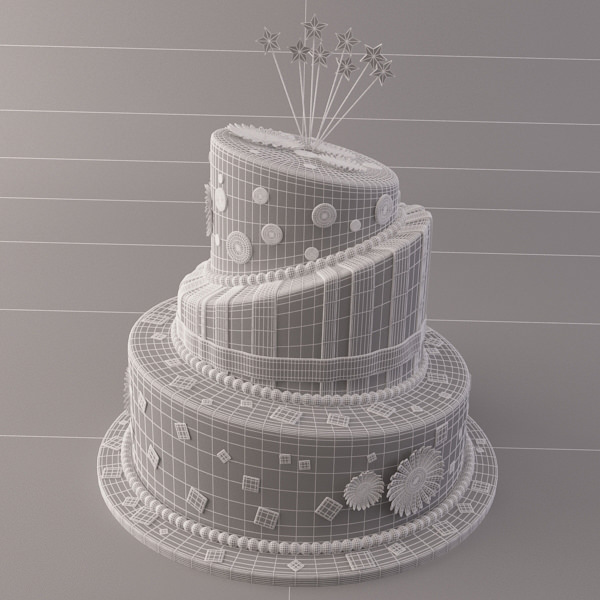 Celebration Cake 3d Model 3D model_4