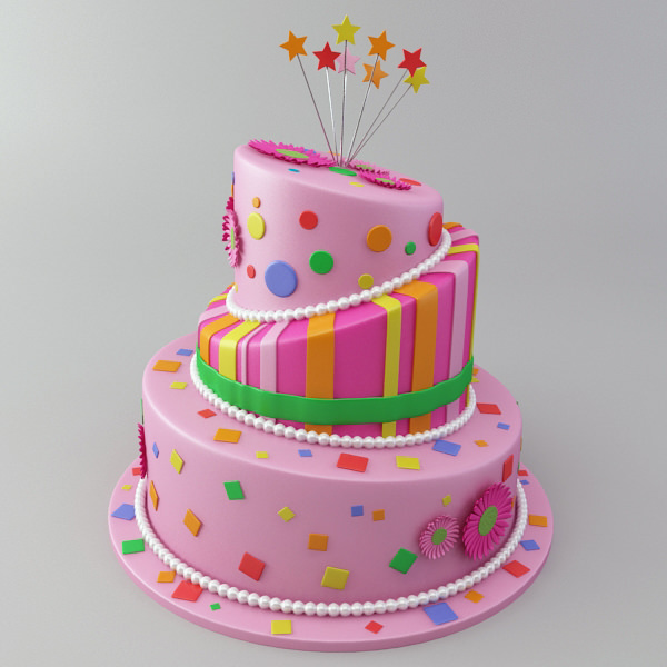 Celebration Cake 3d Model 3D model_1
