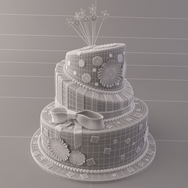 Celebration Cake 3d Model 3D model_3