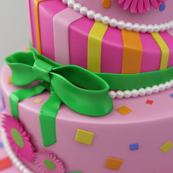 Celebration Cake 3d Model 3D model_2