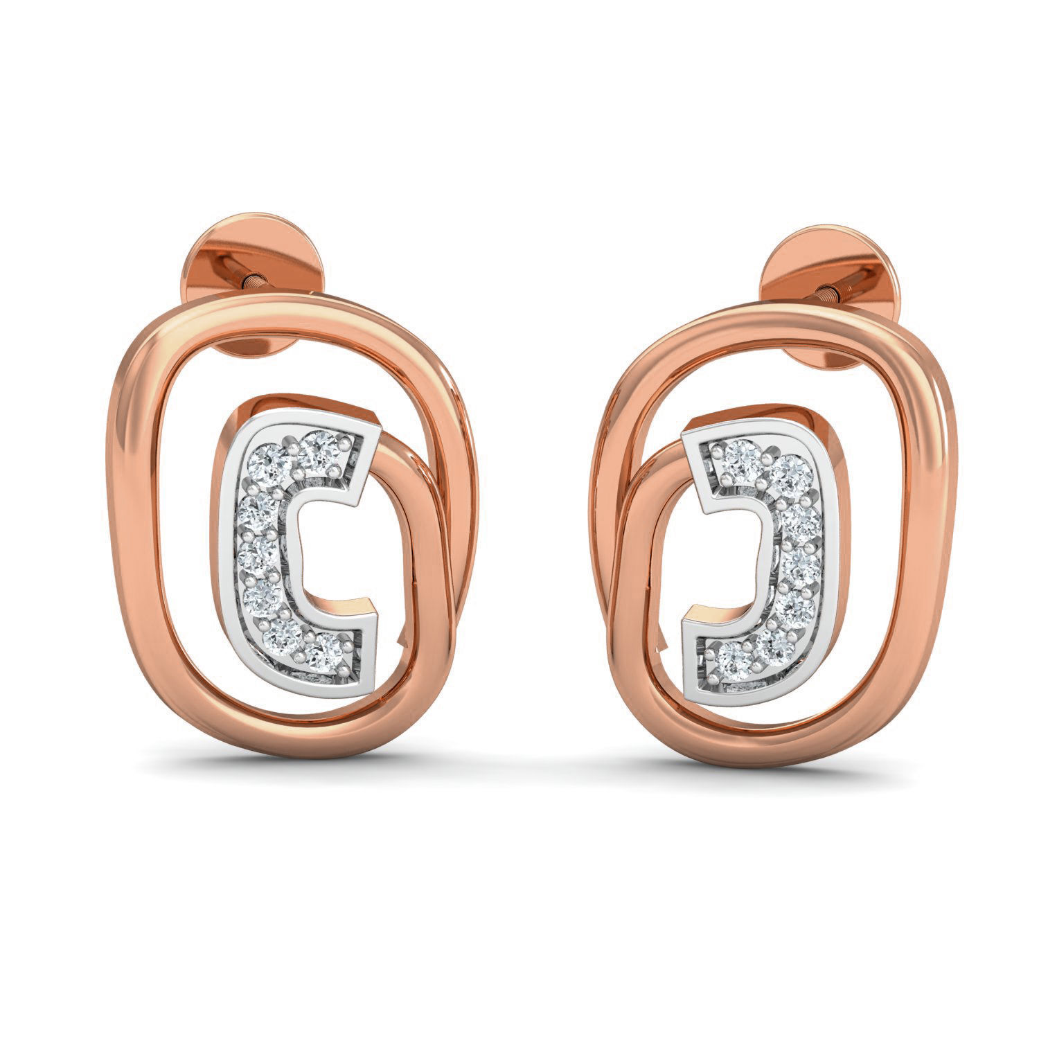 Champion C ring earrings pendant 3dm stl render 3D print model_1