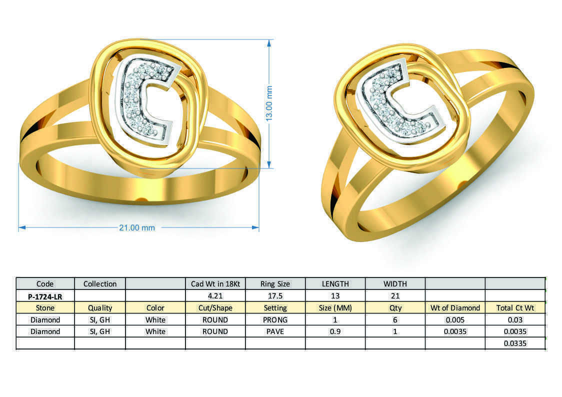 Champion C ring earrings pendant 3dm stl render 3D print model_11