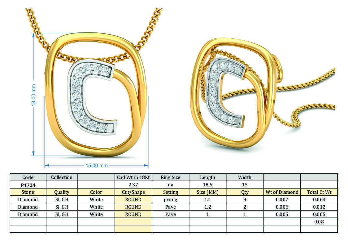 Champion C ring earrings pendant 3dm stl render 3D print model_5