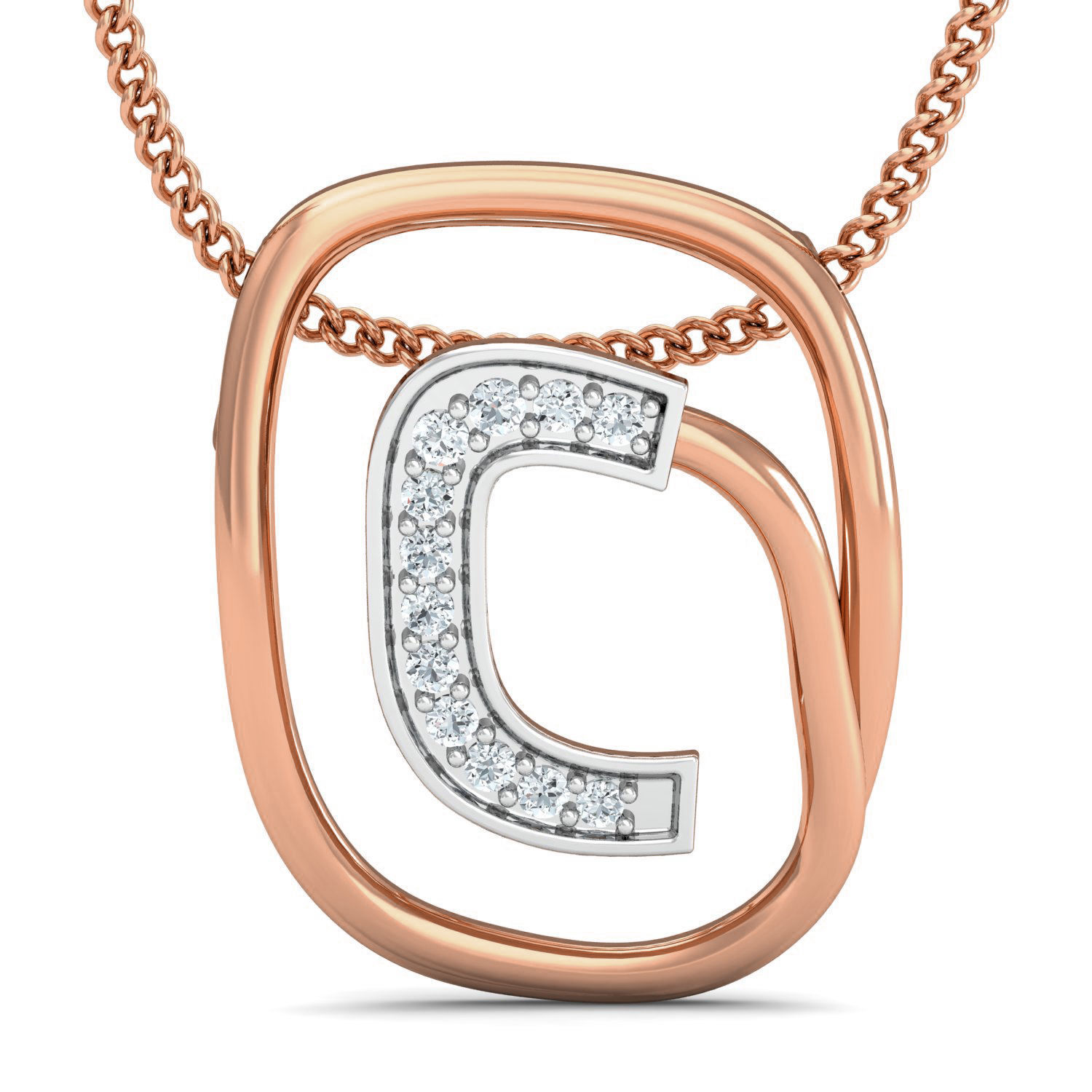 Champion C ring earrings pendant 3dm stl render 3D print model_2
