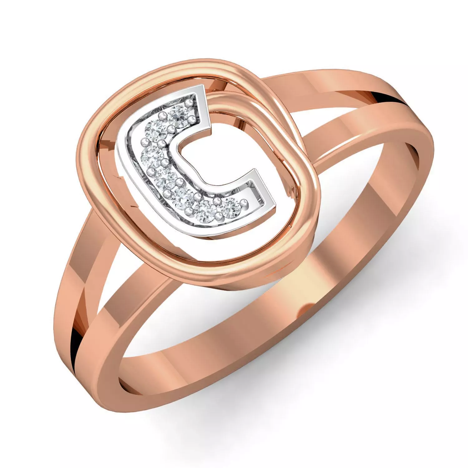 Champion C ring earrings pendant 3dm stl render 3D print model_0