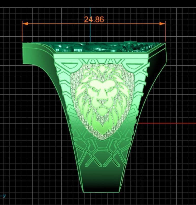 Ring Lion and Sword 3D print model_9