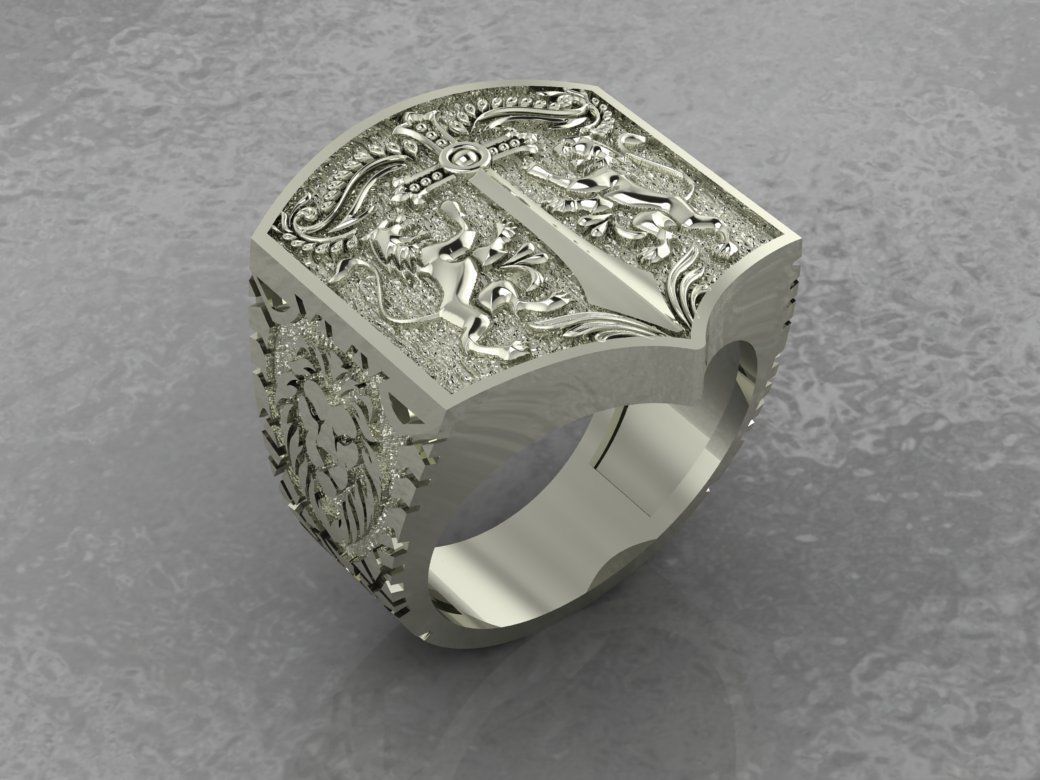 Ring Lion and Sword 3D print model_8