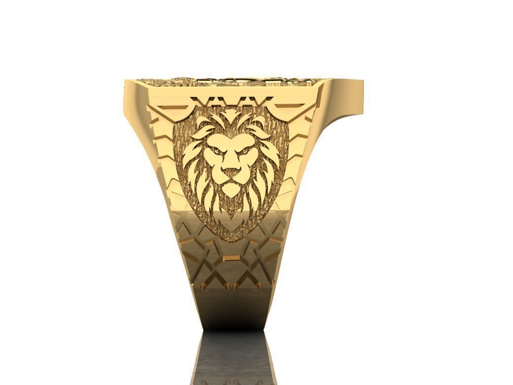 Ring Lion and Sword 3D print model_5