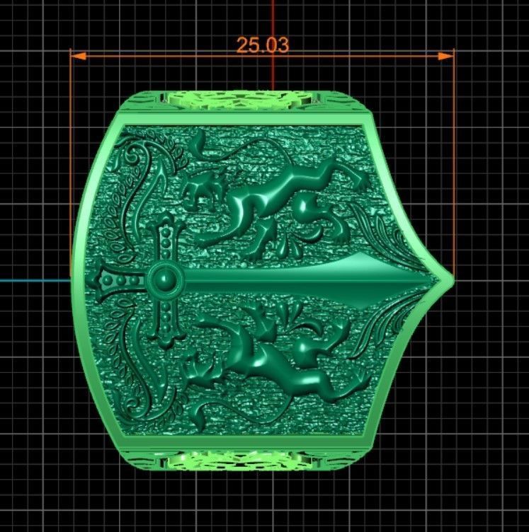 Ring Lion and Sword 3D print model_11