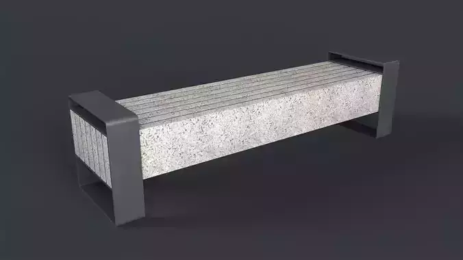 Modern Outdoor Bench 71 PBR Game Ready Low-poly 3D model