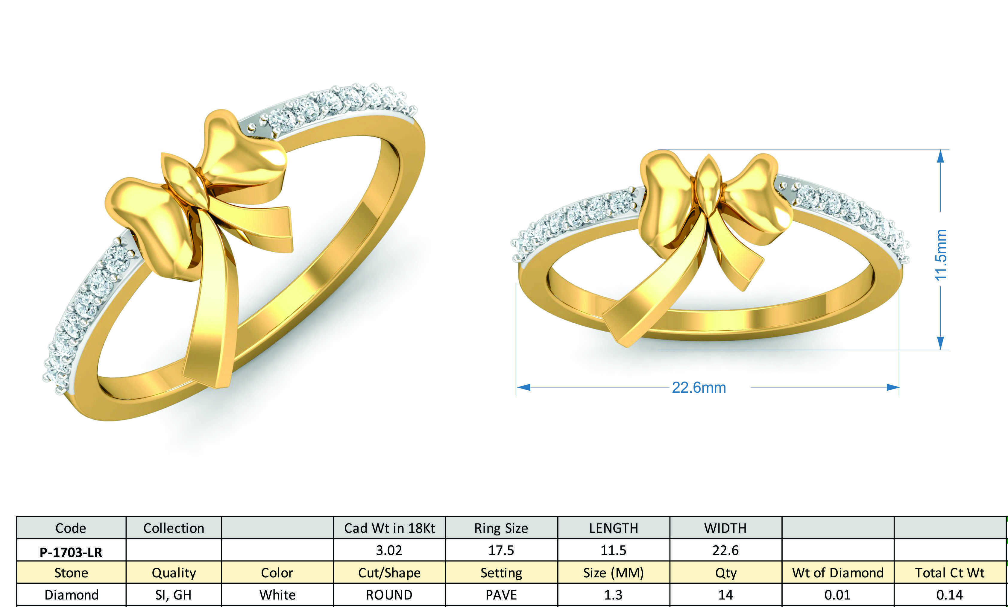 Women bow tie ring earrings pendant 3dm stl render detail 3D print model_11