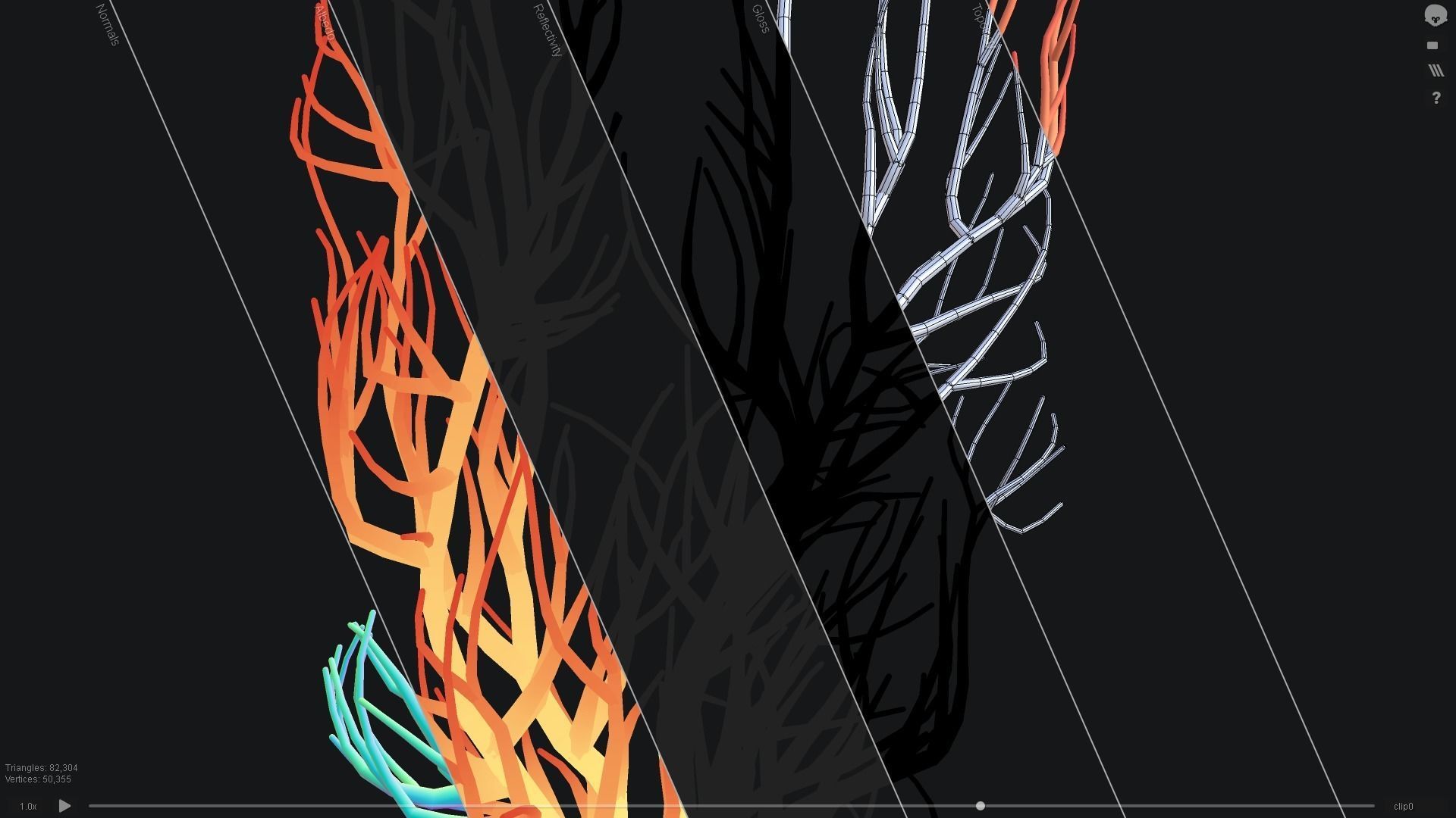 Human feet made out of lines Unrolling growing animation 3D model_5