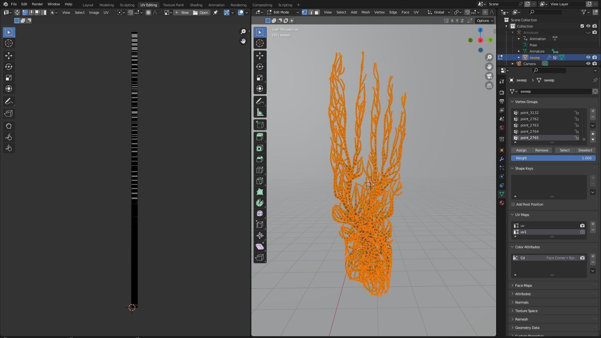 Human feet made out of lines Unrolling growing animation 3D model_10