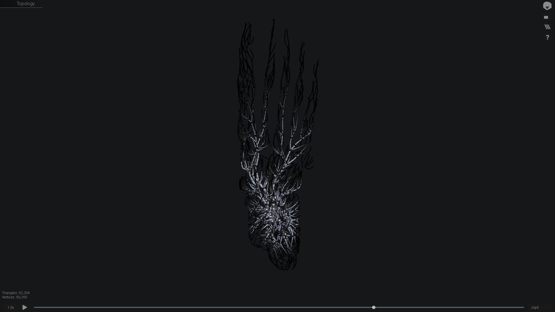 Human feet made out of lines Unrolling growing animation 3D model_4