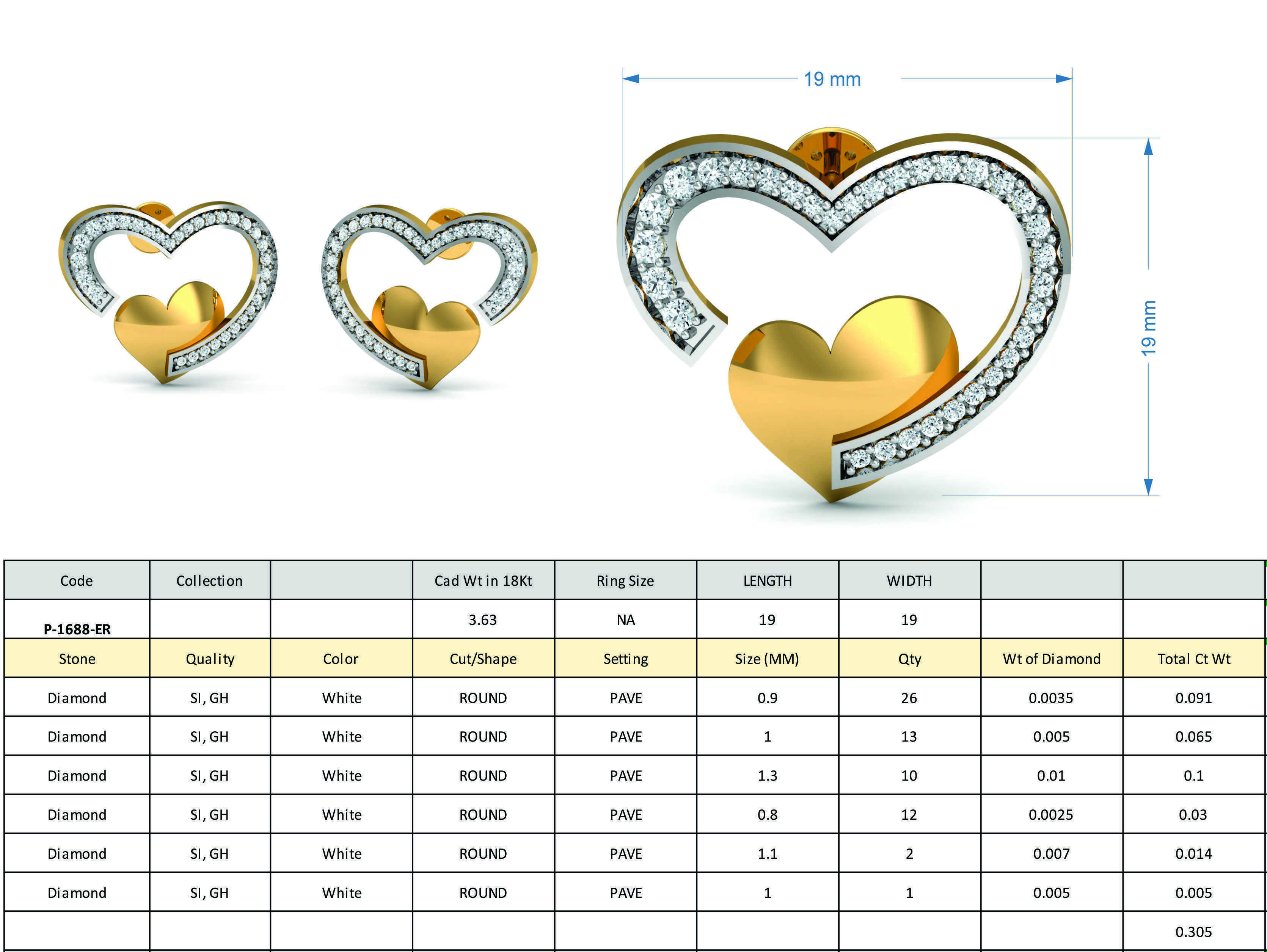 Women ring earrings pendant 3dm stl render detail 3D print model_8