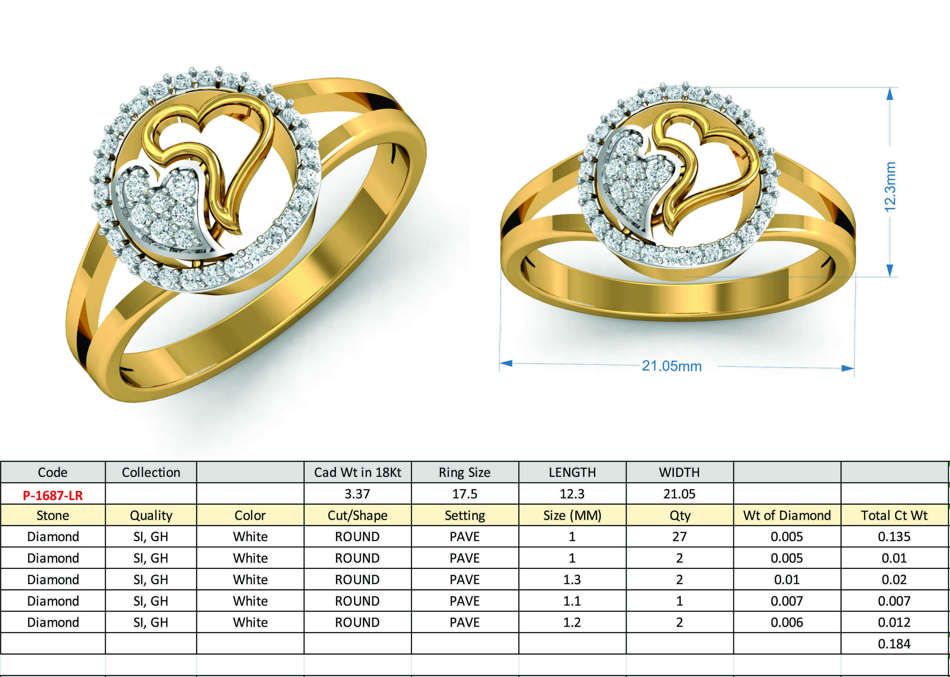 Women ring earrings pendant 3dm stl render detail 3D print model_11