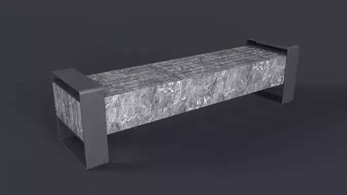 Modern Outdoor Bench 72 PBR Game Ready Low-poly 3D model