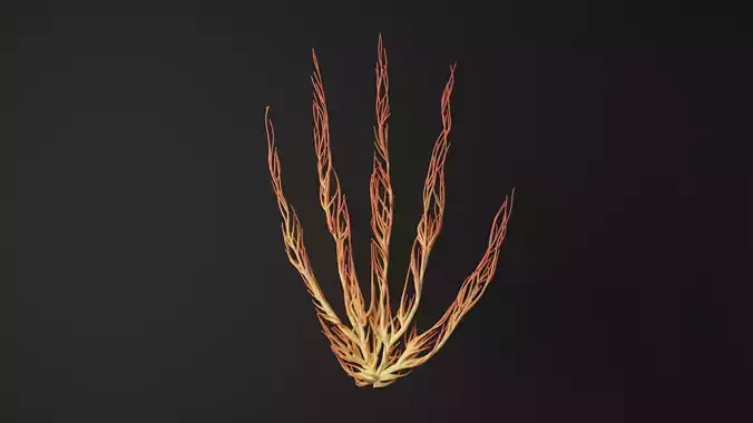 Human hand made out of lines Unrolling growing animation 3D model
