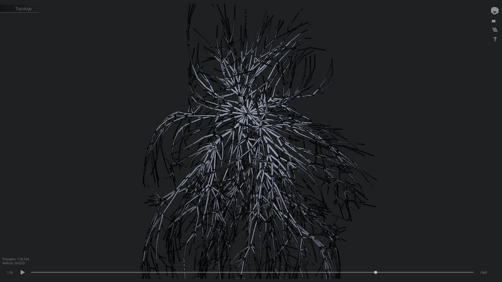 Human heart made out of lines Unrolling growing animation 3D model_4