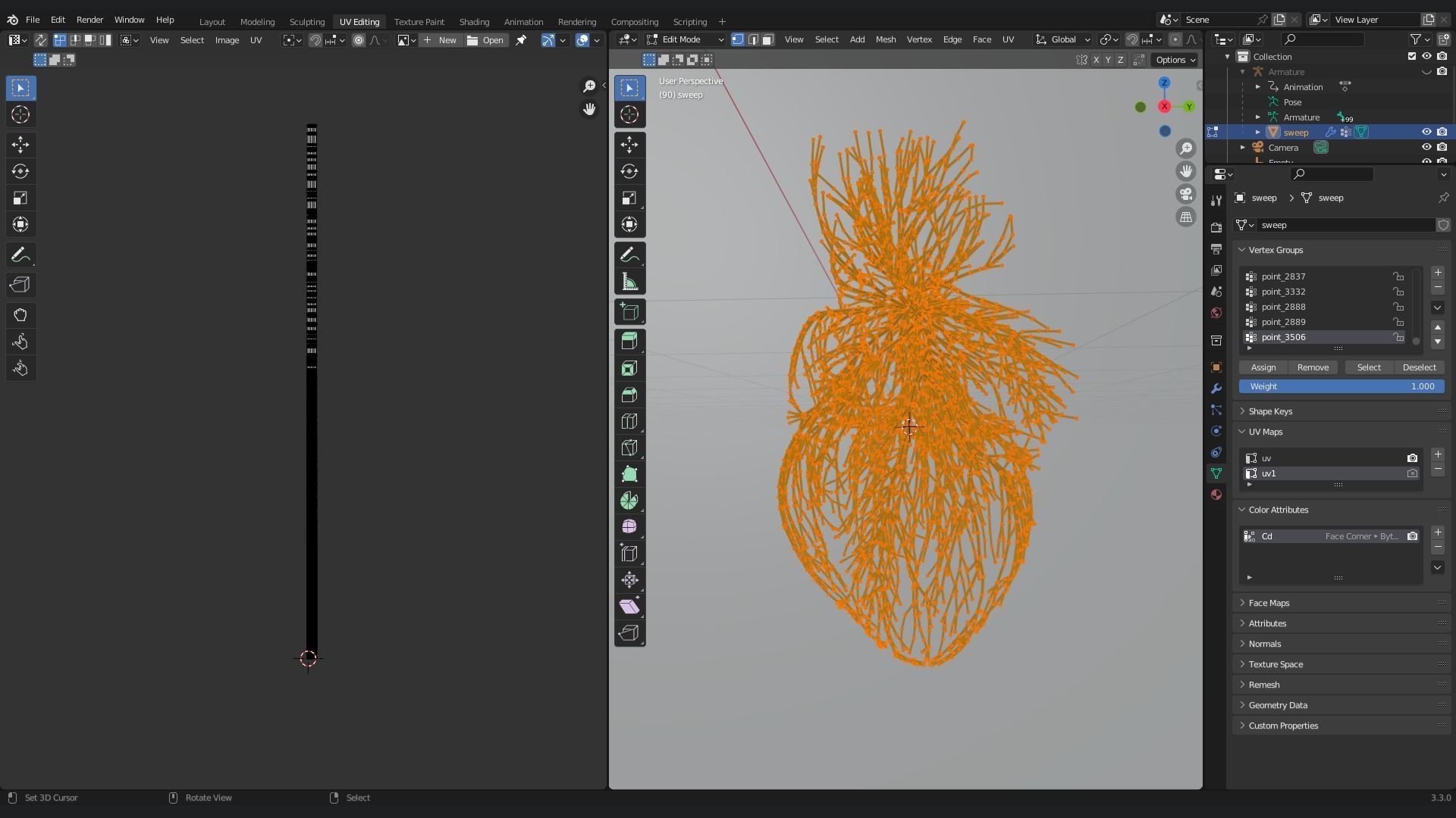 Human heart made out of lines Unrolling growing animation 3D model_10