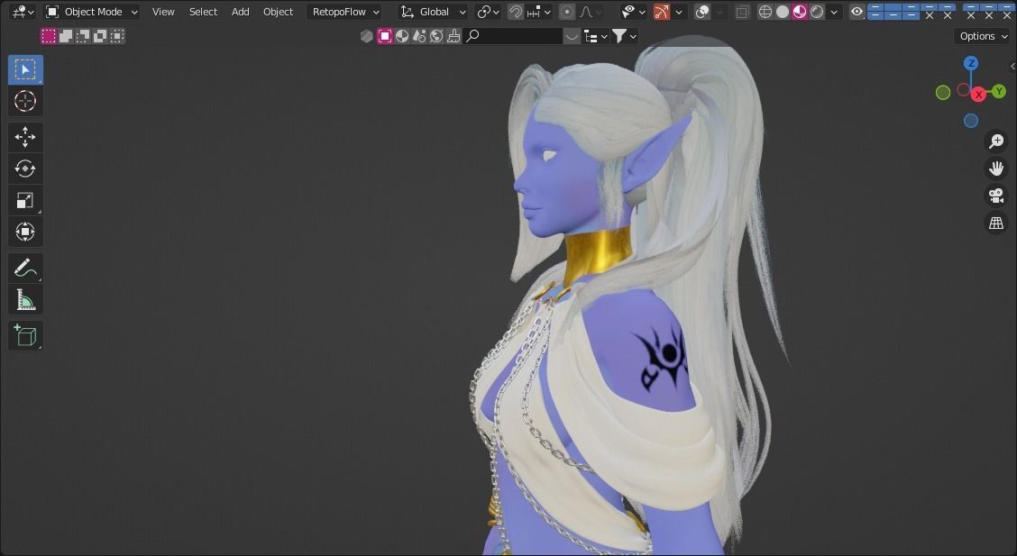 Fantasy Elf 3D model_2
