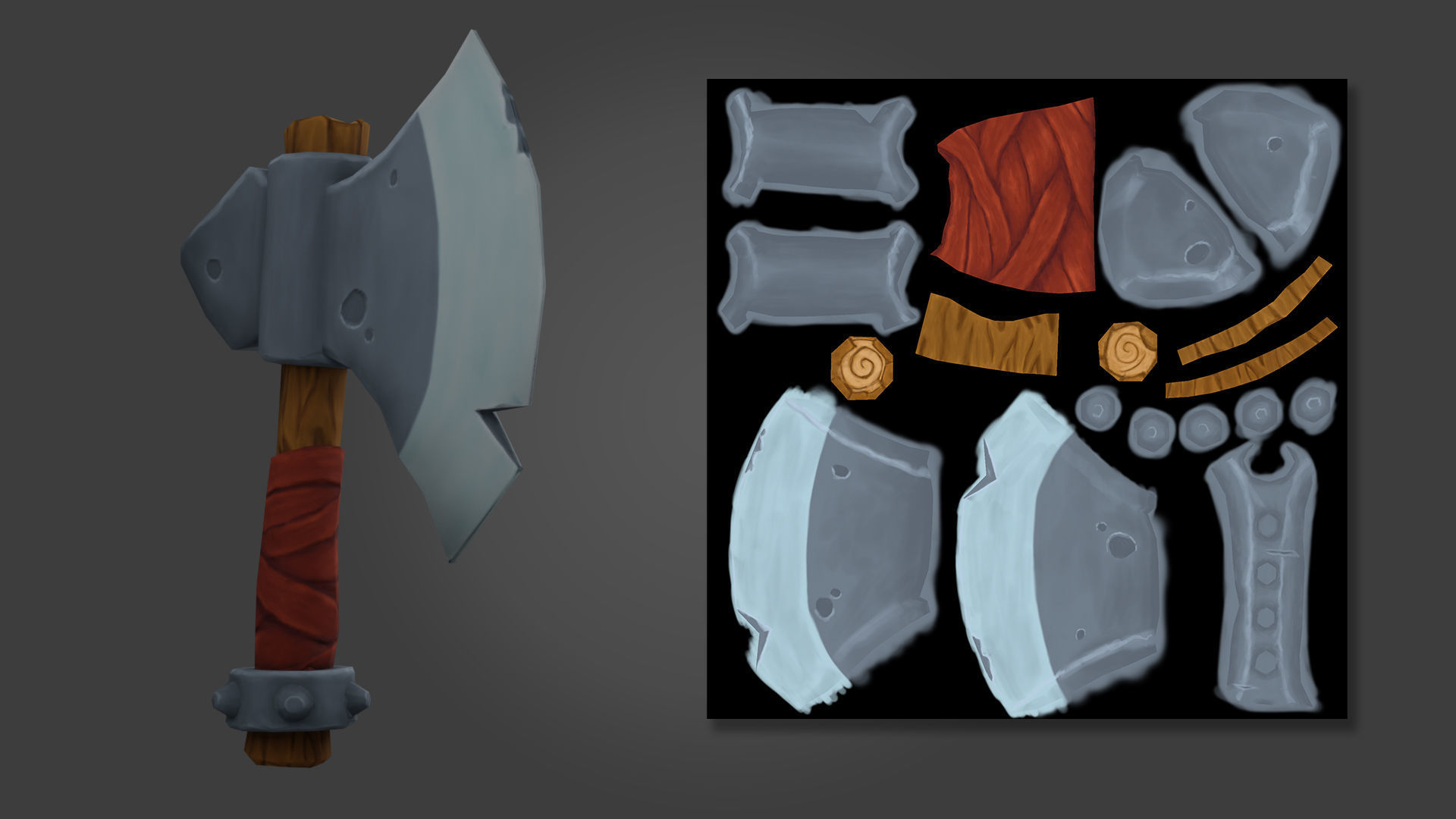 Stylized Axe Game Asset Low-poly 3D model_4