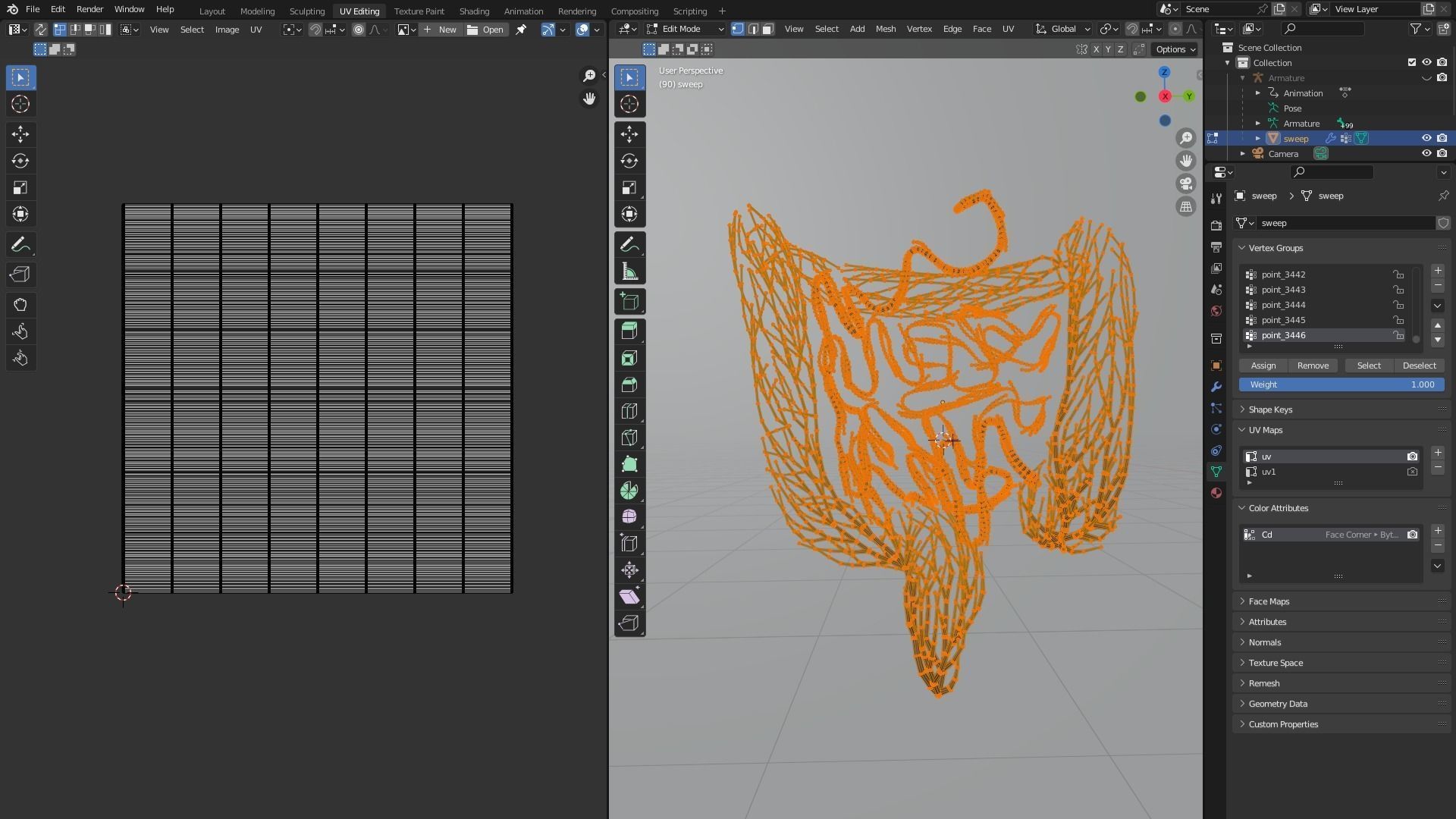 Human intestines made out of lines Unrolling growing animation 3D model_9