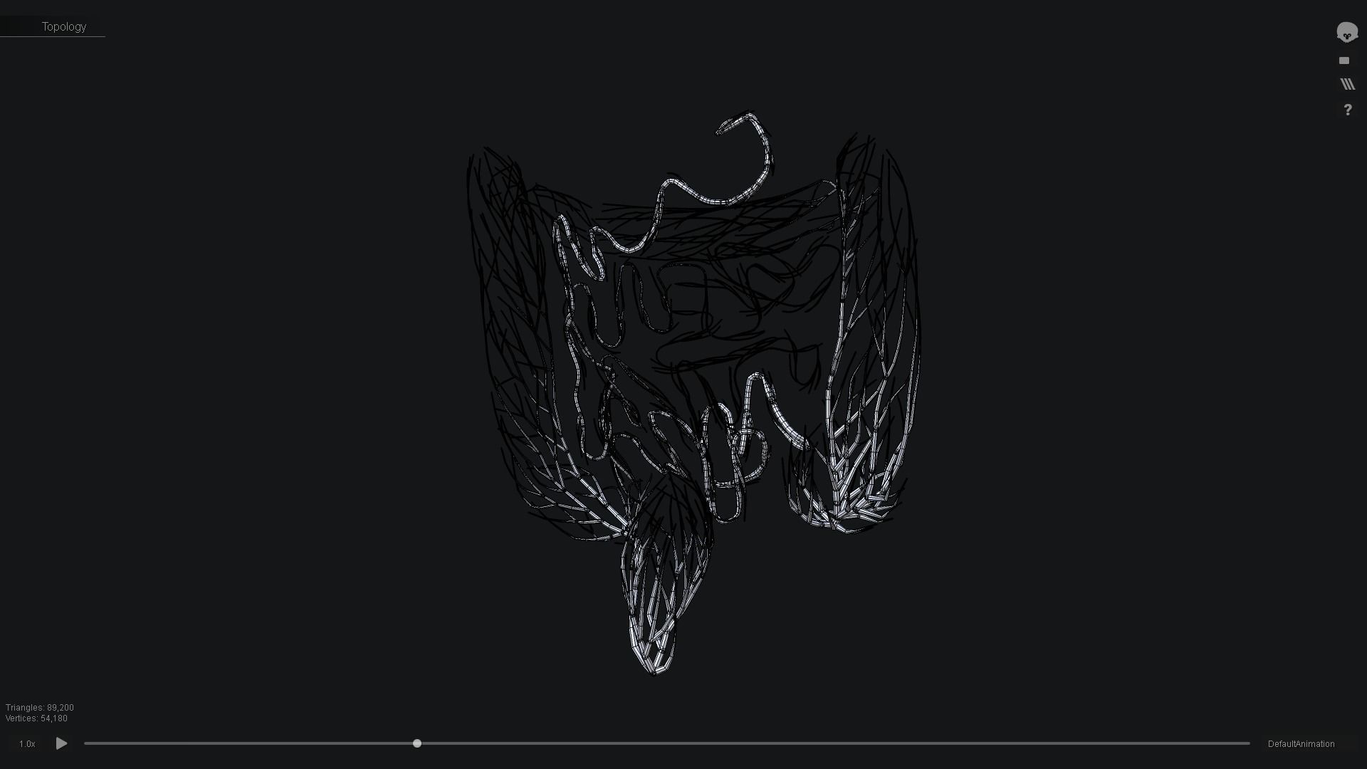 Human intestines made out of lines Unrolling growing animation 3D model_4