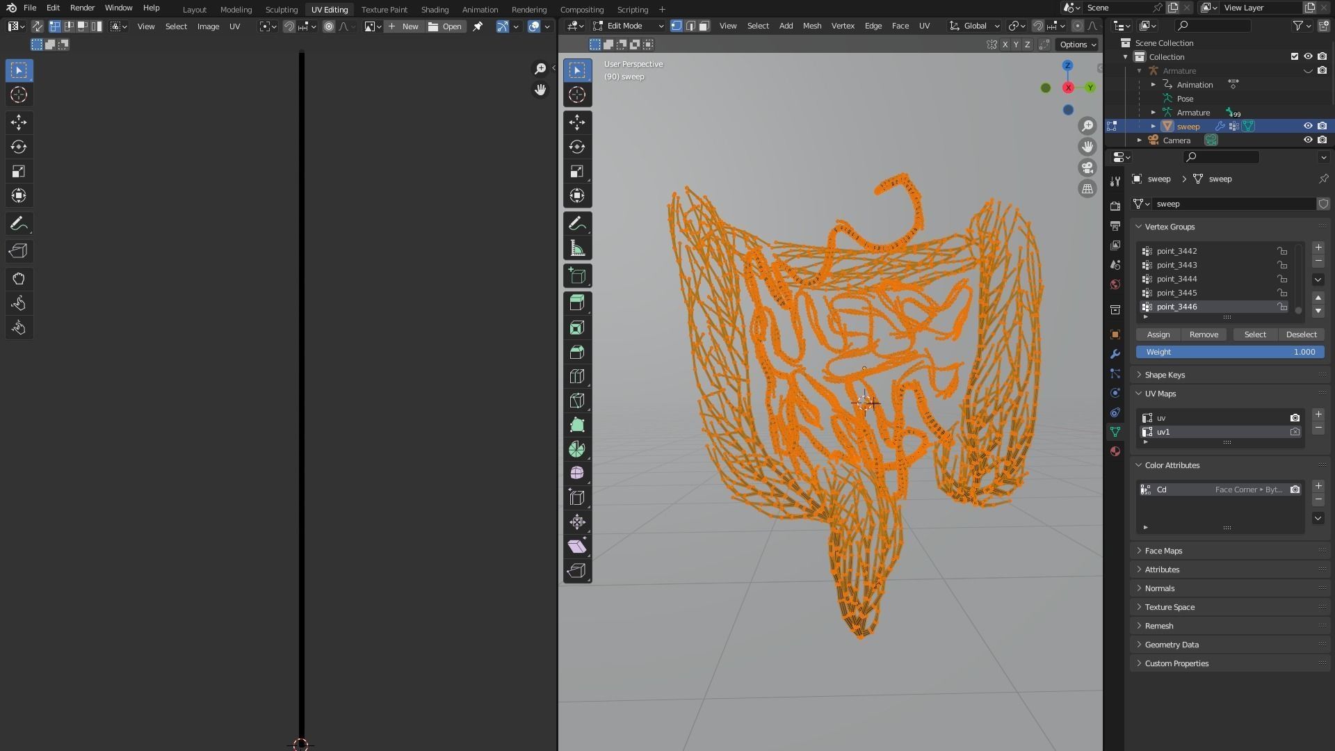 Human intestines made out of lines Unrolling growing animation 3D model_10