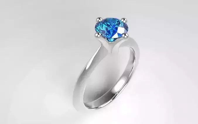 0 90 carat solitaire ring 3D print model