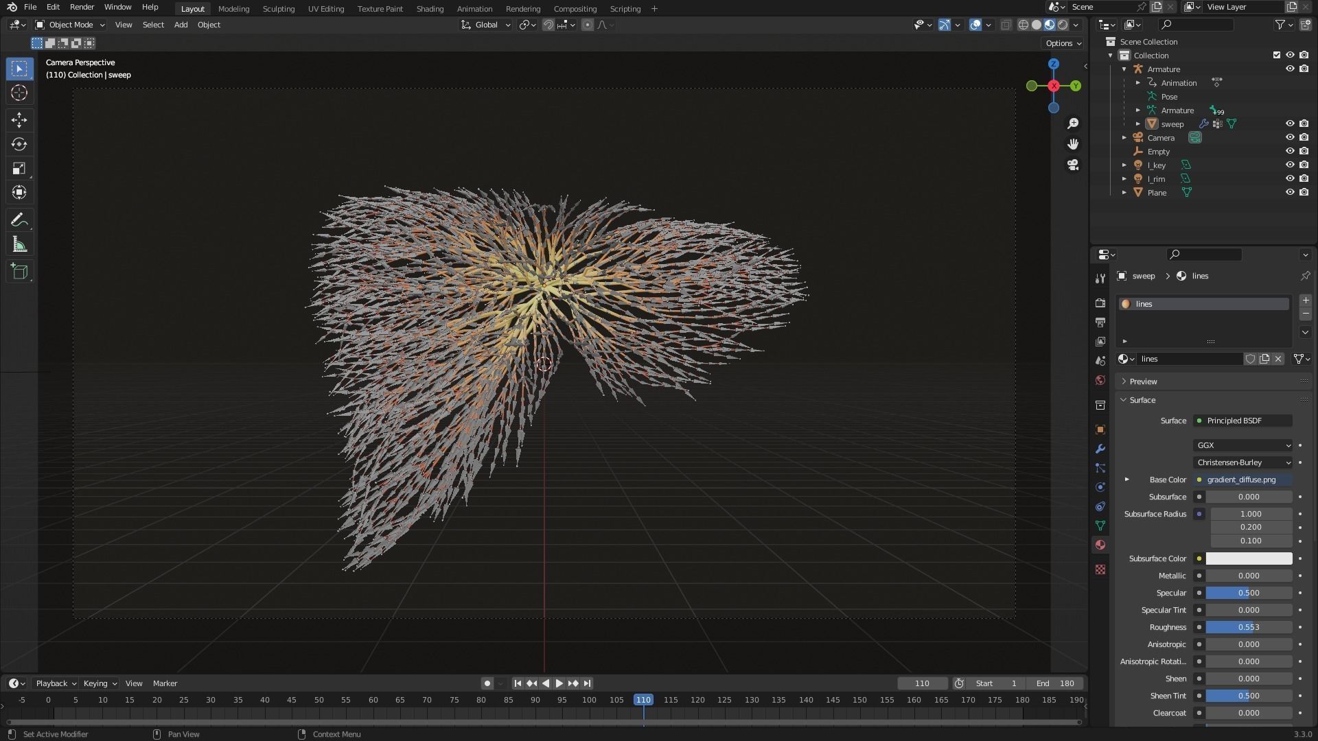 Human liver made out of lines Unrolling growing animation 3D model_6