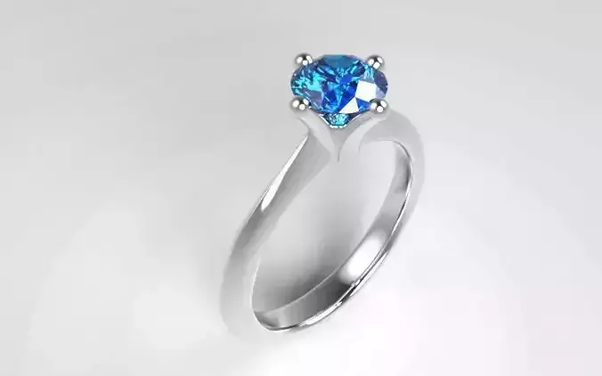 0 80 carat solitaire ring 3D print model