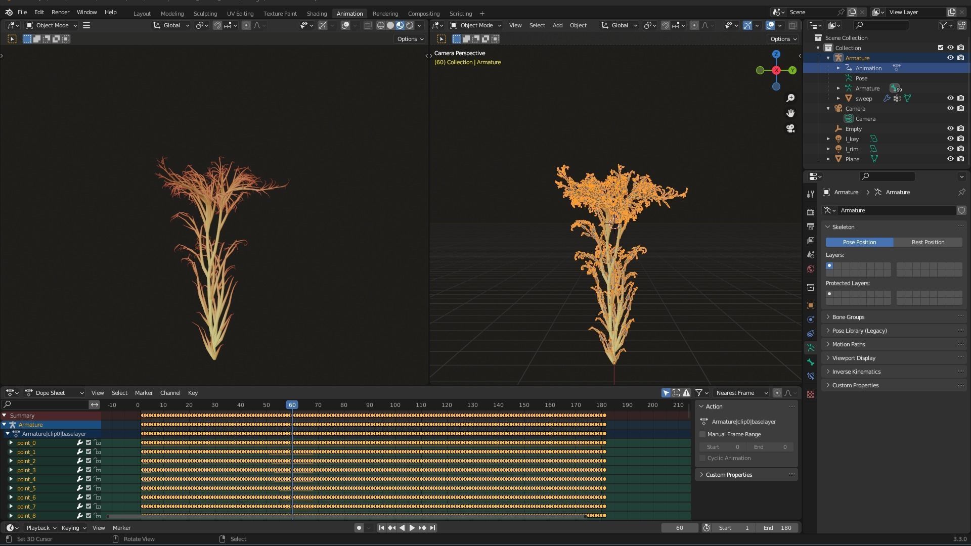 Human Uterus made out of lines Unrolling growing animation 3D model_8