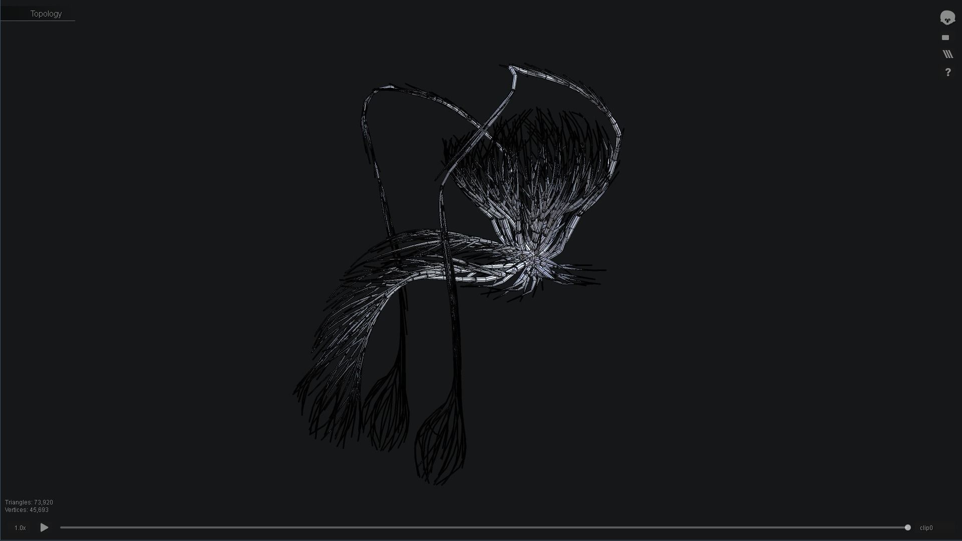 Human Tescticles made out of lines Unrolling growing animation 3D model_4