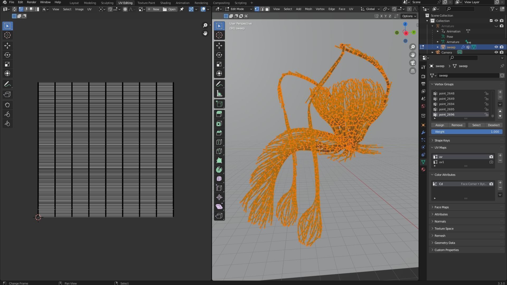 Human Tescticles made out of lines Unrolling growing animation 3D model_9