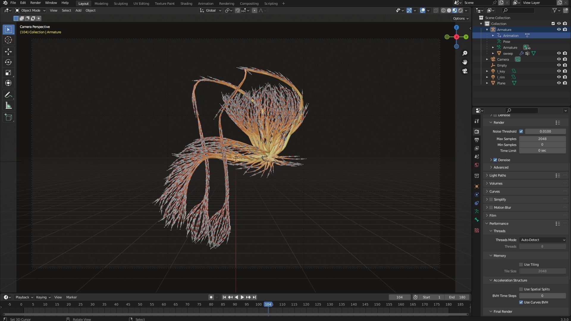 Human Tescticles made out of lines Unrolling growing animation 3D model_6
