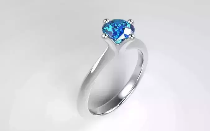 0 70 carat solitaire ring 3D print model