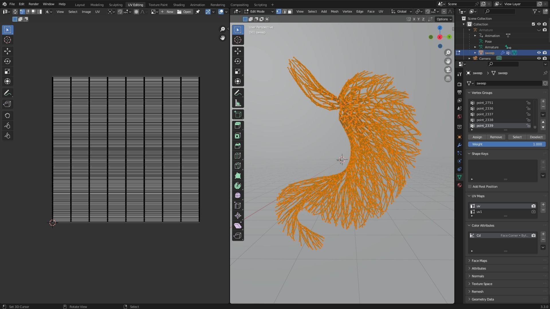 Human stomach made out of lines Unrolling growing animation 3D model_9