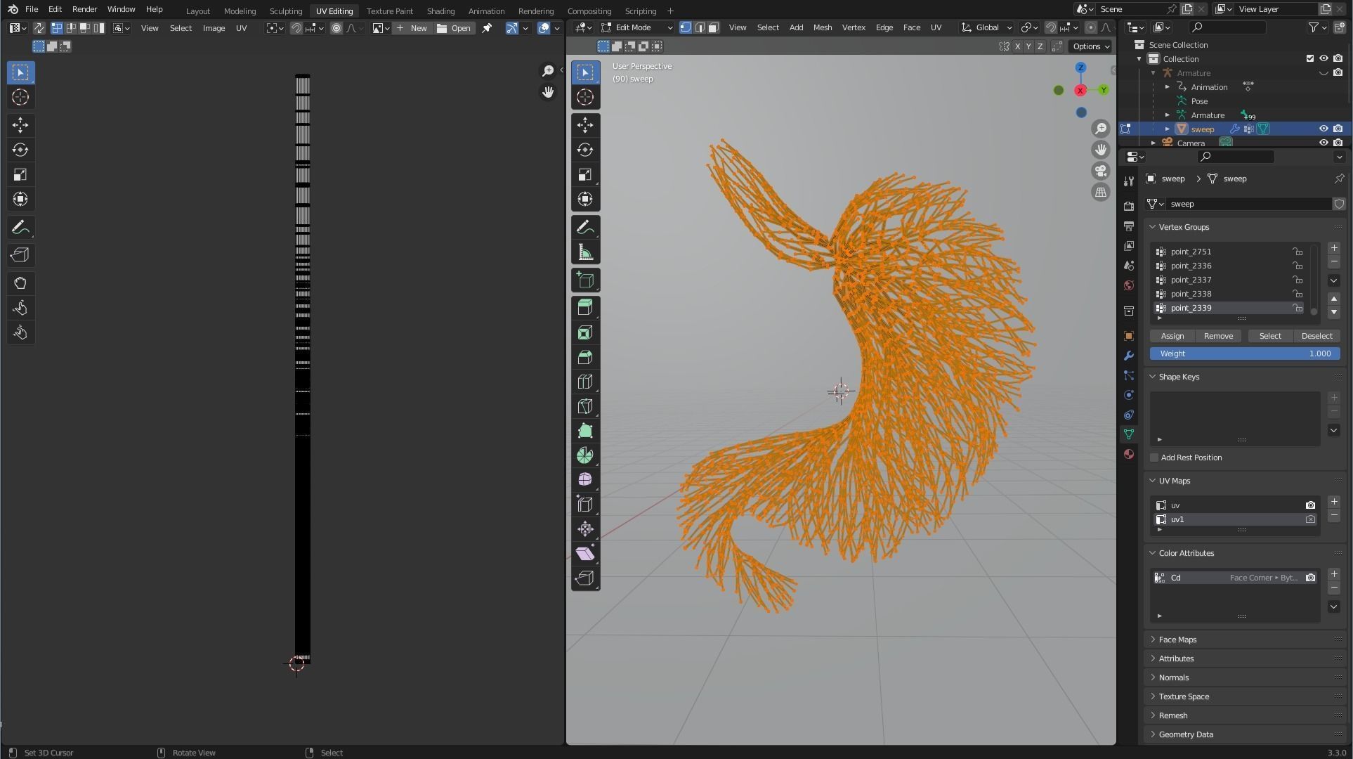 Human stomach made out of lines Unrolling growing animation 3D model_10
